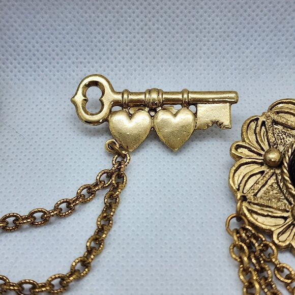 Set of 3 Vintage Gold & Black Brooches - Picture 6 of 11